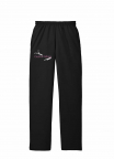 OPEN BOTTOM Black Core Fleece Sweatpant with Pockets with NASBOCES Cosmetology Logo